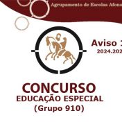 Concurso 12 (24/25): Educação Especial (910) | Aviso de Abertura